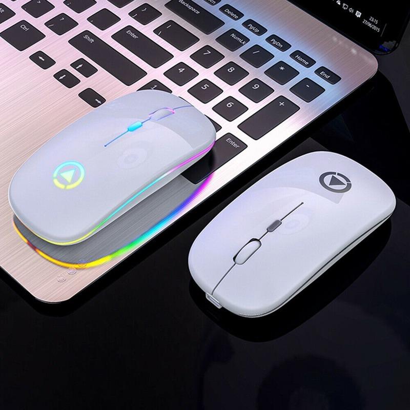 נורות LED Slim נטענת Bluetooth/USB אלחוטי RGB עכבר עבור Tablet PC Andoid IPad