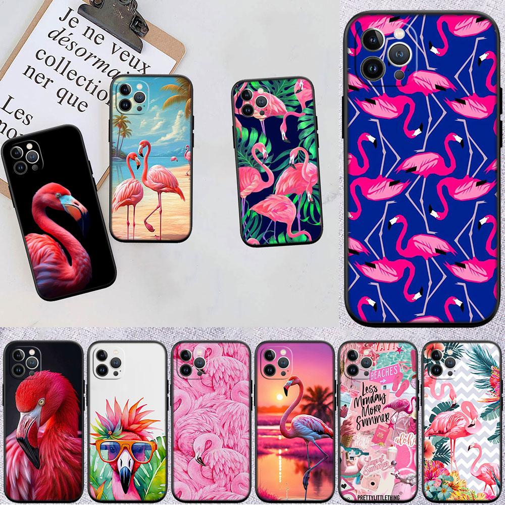 CJ54 Flamingos Pink bird flower Soft Shell Phone Case for Redmi Note 8 9 Pro Max 9S 9T 9C NFC 8T 8A 10A A4