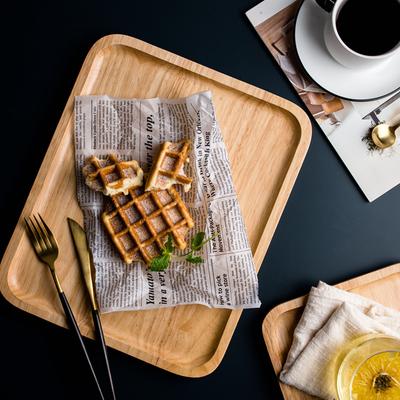 Kaffee-/Teetablett, Serviertablett aus Holz, rechteckig, Holzteller, Küchentablett für Lebensmittel, Obst, Kuchen, Snacks, Servierteller, Holzgeschirr