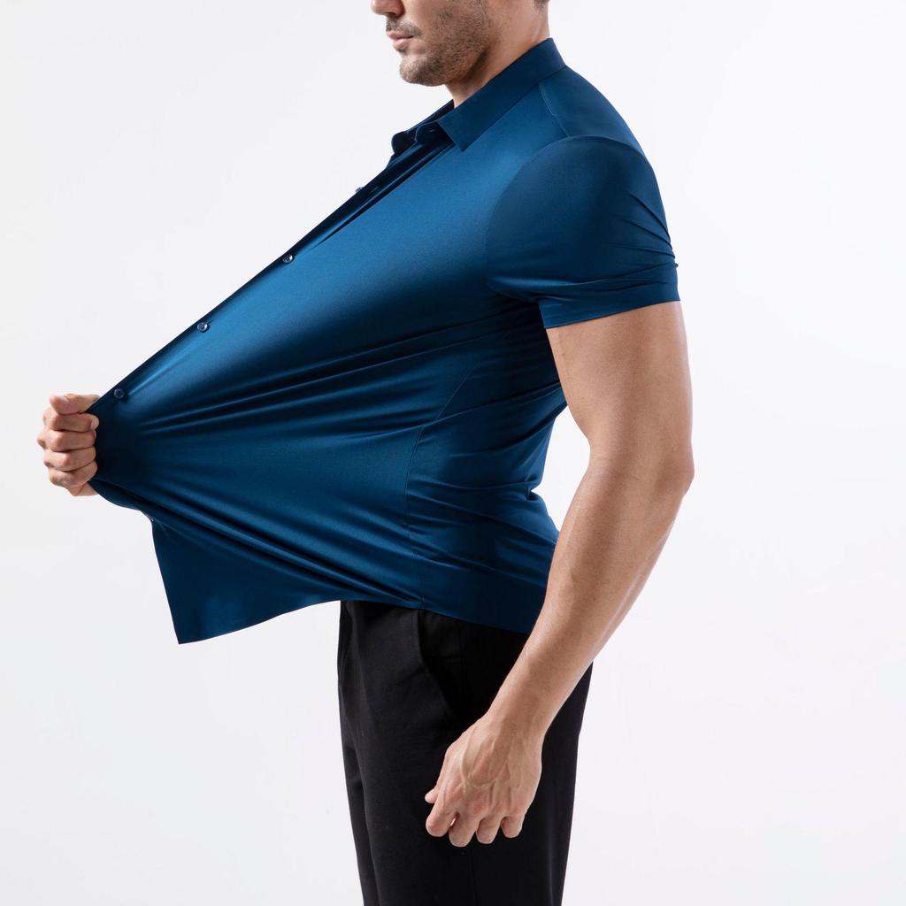 Seamless High Elasticity Four-Way Stretch Wrinkle-Free Men's European Size Shirt