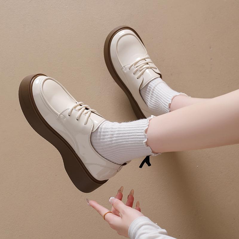 Fashion CRLAYDK Retro Women's Business Loafers Casual Leather Comfortable Shoes Slip On Penny Work Flats Walking Platform Moccasins