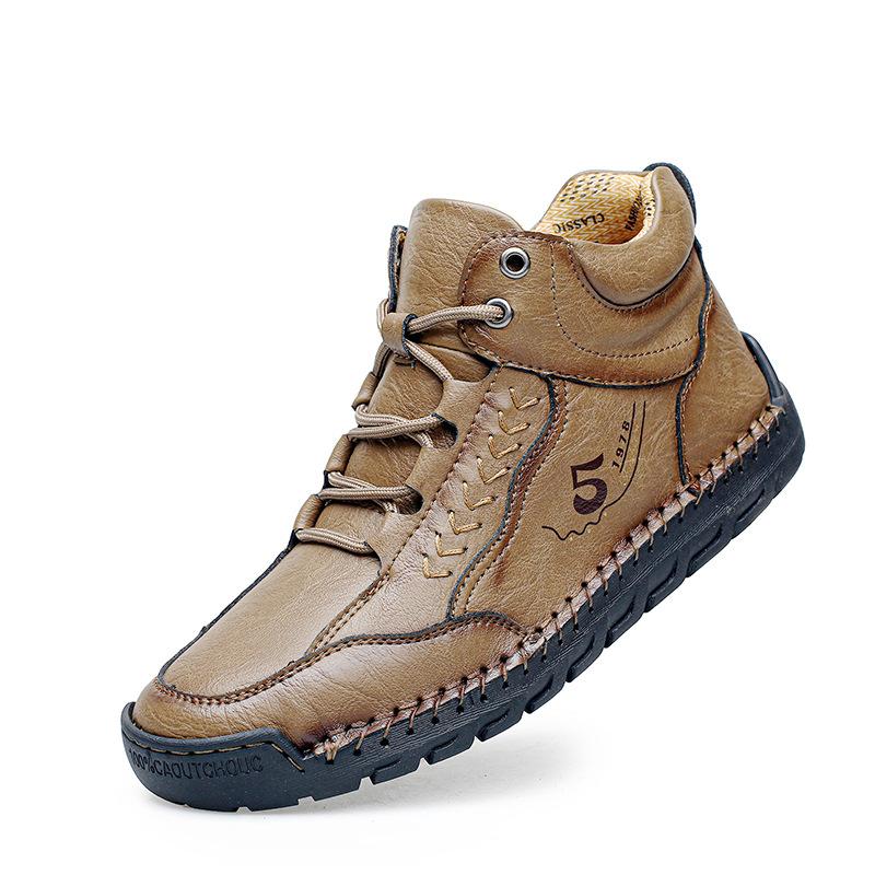 Handmade Leather Men Boots Outdoor Design Sneakers Man Breathable Casual Leather Shoes Men Ankle Boots Fall Plus Size