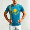 Kazachska Koszulka Piłkarska z Nadrukiem w Stylu Etnicznym Letnia Oddychająca Szybkoschnąca Koszulka Piłkarska Unisex Casualowy Top