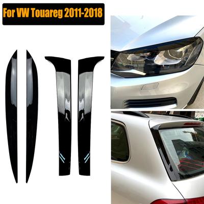 Für Volkseagen VW Touareg Scheinwerfer Augenlid Abdeckung Augenbrauen Trim + Heckscheibe Spoiler Splitter Aufkleber 2011 - 2018 Auto