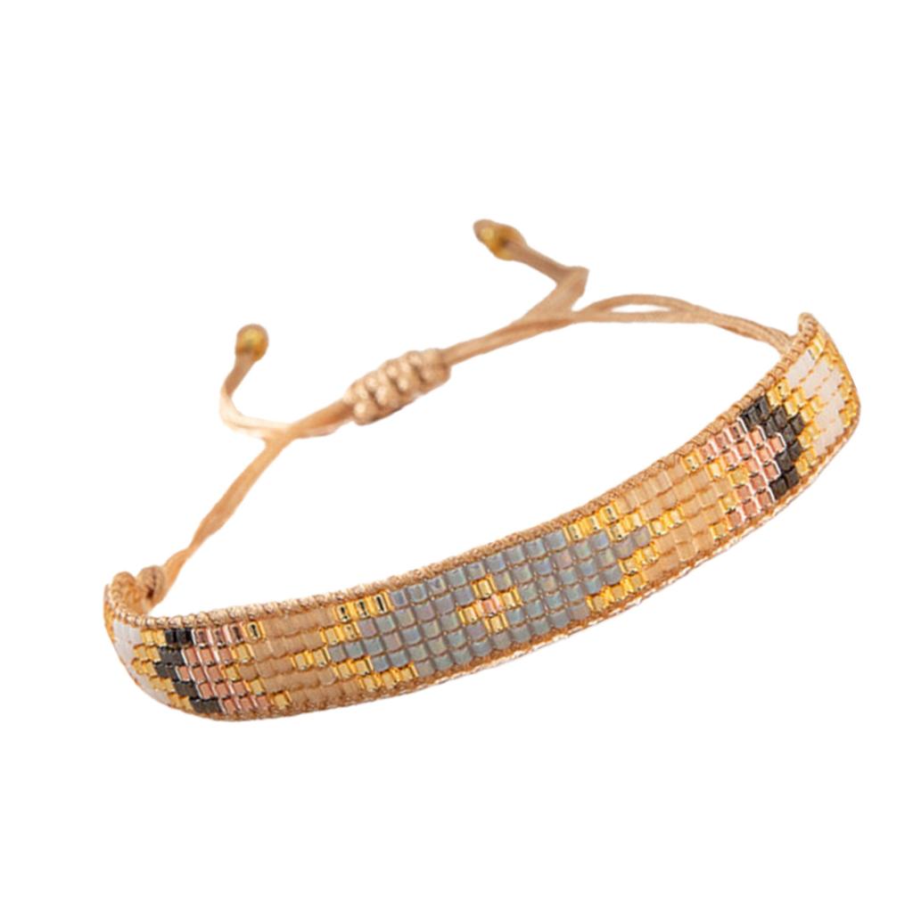 User Friendly Bohemian Inspired Woven Bracelet Colorful Glass Beads Design for All Day Comfort Sensitive Skin Safe Material