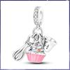 Copper Cake Baking Pendant Charm Beads Suitable For Women'S Exquisite Bracelets Diy Jewelry Gifts
