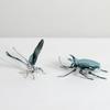 Metal Handicrafts Simulated Insect Sculpture Silver Dragonfly Rhinoceros Beetle Metal Figurine Home Decoration Accessories