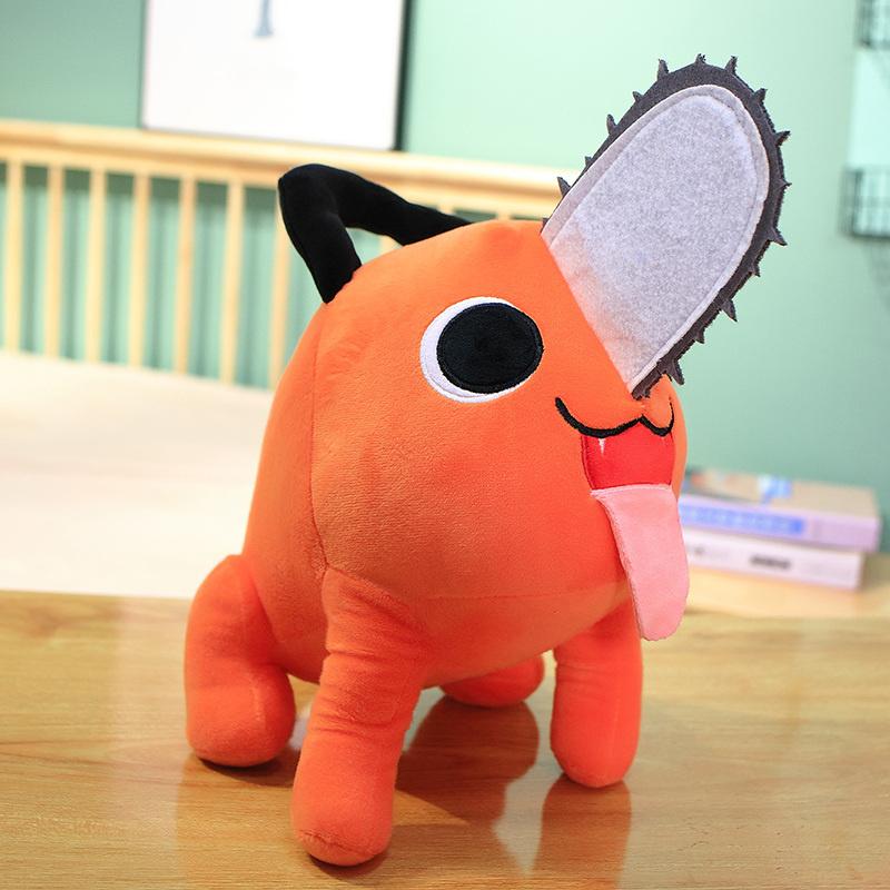 25/40cm Orange Dog Chain Saw Man Plush Toy Anime Chainsaw Man Cosplay Standing Stuffed Doggy Plushie Kids Gift