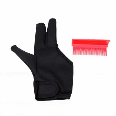 Heat Resistance Glove for Hair Styling 3 Finger Curling Wand Barber Glove Heat Protector Reusable with Flat Iron Comb