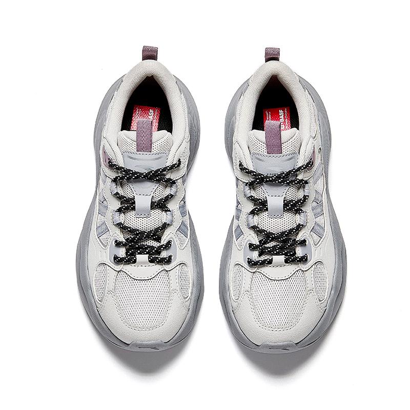 Anta Cushioning, Wear Resistant Low top Chunky Sneakers Women's Gray Silver Purple 122548840-5