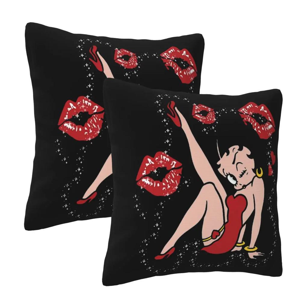 Mrs Boop Thing Crew Bettys And Her Dog 2 Pcs Square Pillowcase Pillow Cover Cushion Decor Comfort Throw Pillow For Home Sofa