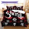 Ghost Band Pattern Bedding Quilt Set Quilt Cover Pillowcase Home Decoration Gift (1 * Duvet Cover + 2 * Pillowcase, Without Core)