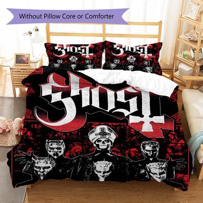 Ghost Band Pattern Bedding Quilt Set Quilt Cover Pillowcase Home Decoration Gift (1 * Duvet Cover + 2 * Pillowcase, Without Core)