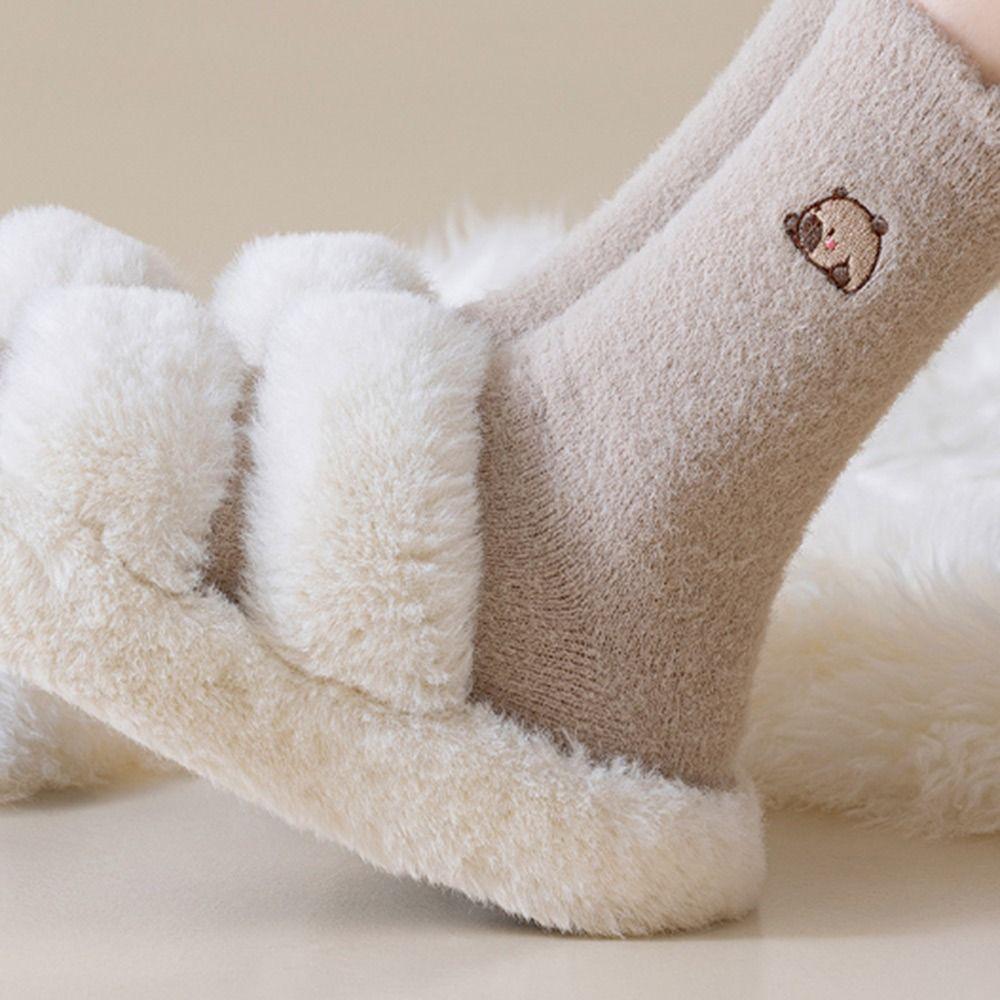 1Pair Thick Capybara Socks Soft Floor Sleep Socks Fashion Winter Socks  for Woman Girls