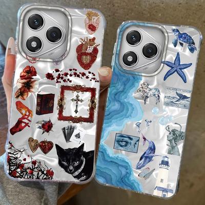 Retro Sun Marine Floral Eyes Girls Women For Honor 400 Pro X9c Magic7 Magic6 200 Lite Smart X9a X8a X8b X8c X7c X8 Fundas Cover