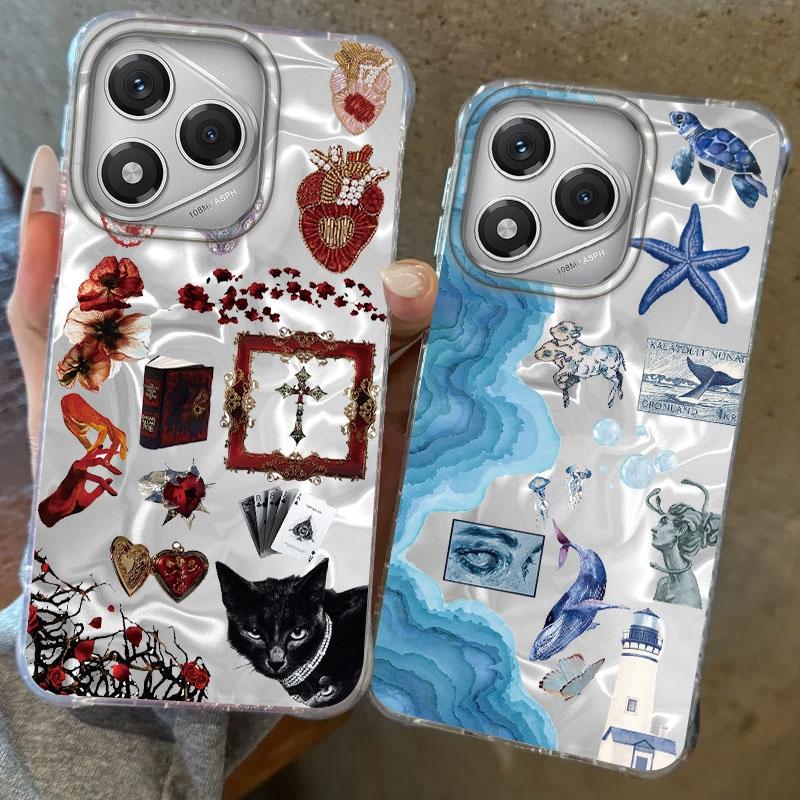 Retro Sun Marine Floral Eyes Girls Women For Honor 400 Pro X9c Magic7 Magic6 200 Lite Smart X9a X8a X8b X8c X7c X8 Fundas Cover