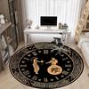 1PC Clock Ancient Pattern Office Round Area Rug, Mat Suitable For Office, Under Office Chairs Bedroom Living Room Home Decor, Room Deco