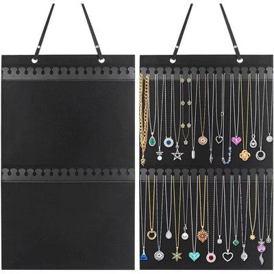 1Pc Felt Hanging Jewelry Organizer Necklace Holder Storage Display Hanger Black