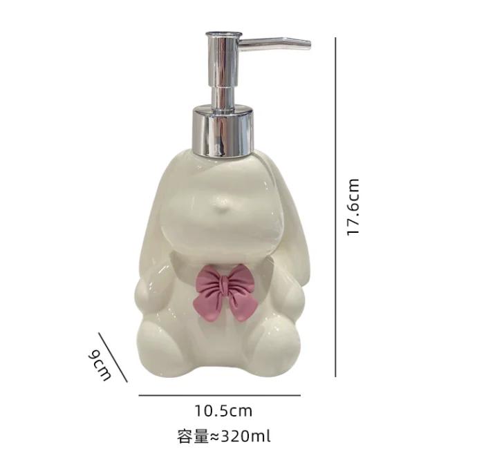 Creative Cute Bear Shampoo Dispenser, Bowknot Ceramic Lotion Bottle, Home Kitchen, Bathroom Accessories, Separate Bottles