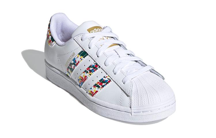 Adidas Originals Superstar Collection J Print Low top Kids' Skateboarding Shoes White Teenagers FY9828
