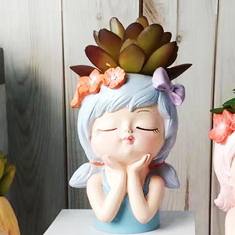 Geometric Bowknot Flower Girl Gypsum Silicone Mold Storage Box Mold for Making Succulent Plant  Flower  Pen Holder