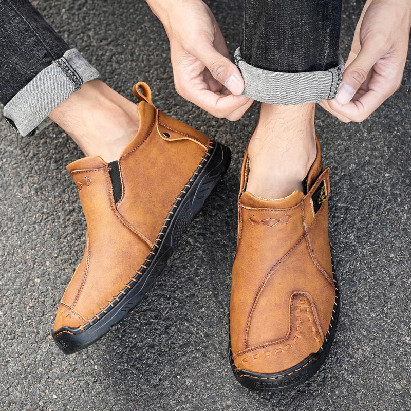 2024 New Natural Leather Men Casual Shoes Fashion Elegant Luxury Classic Spring Autumn Top Quality Outdoor Leisure Hiking Shoes