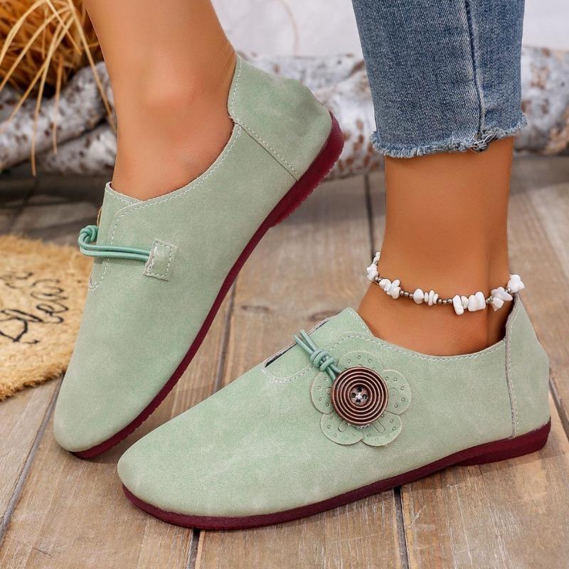 Large Size Flat-bottomed Casual Single Shoes for Women's Spring and Autumn New Flat-bottomed Round Head Shallow Mouth Doudou Women's Single Shoes