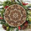 Vintage 7.8 Inch Metal Round Wall Sign Persian Turkish Style Iron Art Home Porch Decor Weather Resistant
