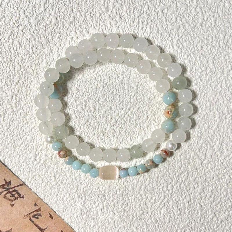 Chinese Style Wooden Beads Double Layered Wearing Simple Personality Versatile Bracelet Jewelry