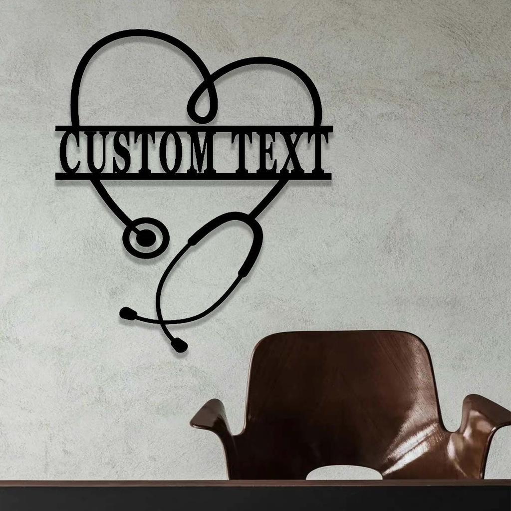Personalized Nurse Metal Sign,Nurse Decor,Custom Nurse Name Sign,Doctor Nurse Gift,Stethoscope Sign,Clinic Decor