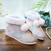 Fashion Women's Winter Short Boots Plush Warm Handmade Cotton Shoes Ethnic Embroidered Flat Women Ankle Snow Booties Zapatos Para Mujer