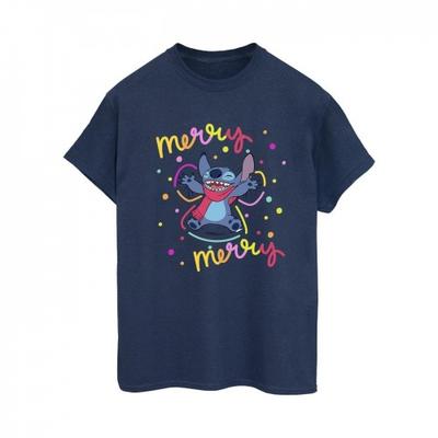 Womens/Ladies Lilo & Stitch Merry Rainbow Cotton Boyfriend T-Shirt