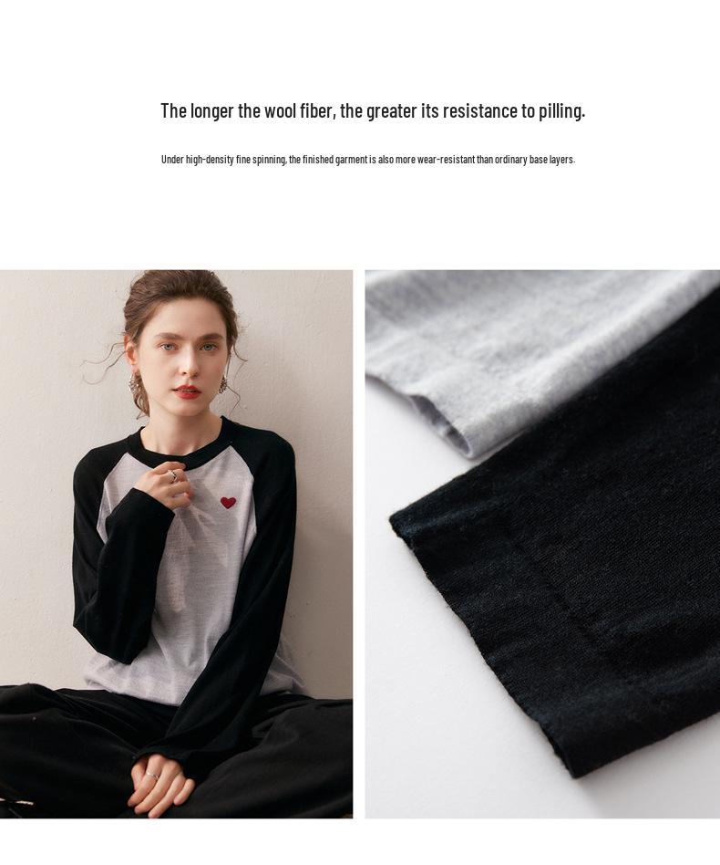 Yangzi Yarn Wool Color Block Knit Women's Pullover - Simple, Versatile, Slimming Base Layer for Spring & Autumn