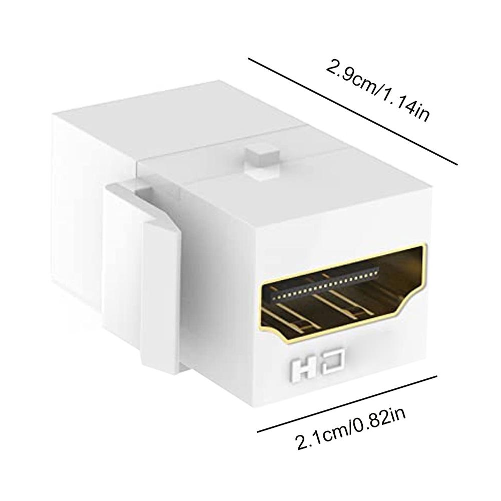 Keystone Jack Insert Support 4k Female To Female Coupler Adapter HDMI-Compatible Easy To Use for Wall Plate Outlet Panel