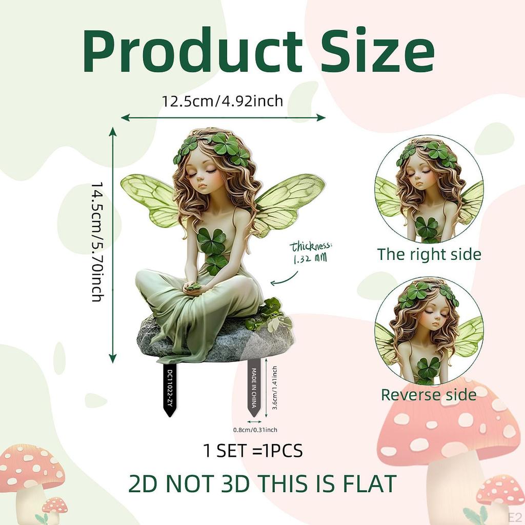 Fairy Garden Stake Decor 2D Decoration Accessory Creative Flat Butterfly Elf Desktop