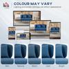 2 Seater Sofa, Linen-look Fabric Small Sofa with Wing Back, Thick Seat, Metal Legs, Dark Blue