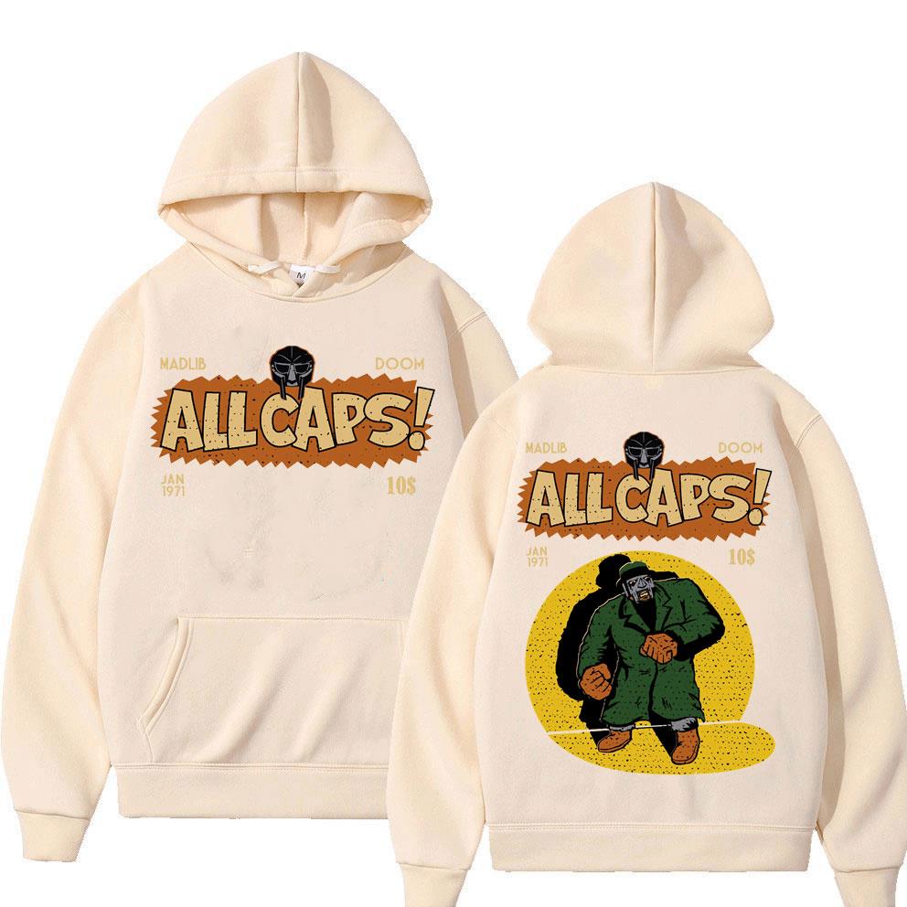 Madlib Doom Moletom com capuz estampa dupla face Cantor Madvillain Mf Doom Moletom com capuz incrível unissex feminino Hip Hop Moletom unissex Streetwear