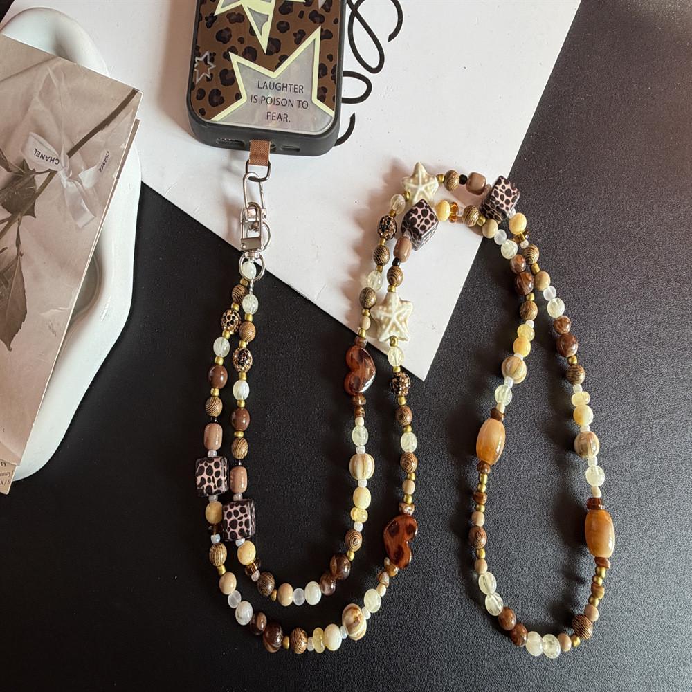 Vintage Handcrafted Leopard Print Pvc Phone Lanyard With Long Crossbody Strap For Men And Women