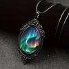 Fashionable Glass Pendant Necklace with Pattern for Women