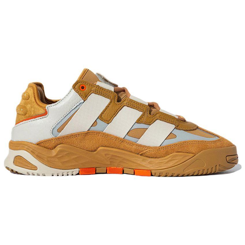 Adidas Originals Niteball 1.0 Leather Classic Sports Slip-Resistant Durable Low-Top Lifestyle Casual Shoes Unisex Sneaker Brown Yellow ID4090