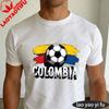 Colombia Soccer Ball Flag Tshirt Creative Design Unisex Summer Cotton Tshirt Soccer Party Supplies Casual Daily Life Unisex Wear