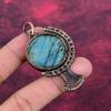 Labradorite Gemstone Pendant Copper Wire Wrapped Jewelry Handmade Unique Pendant