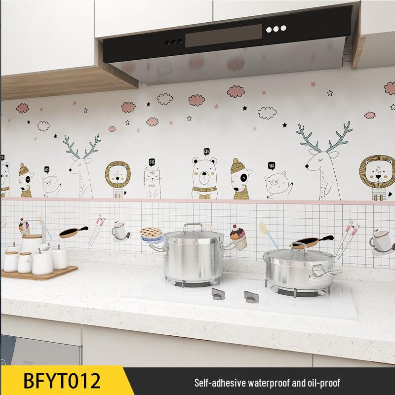 Oil-Proof & Waterproof Kitchen Wall Stickers: Anti-Mold, High-Temperature Resistant Stove Wallpaper for Tiles