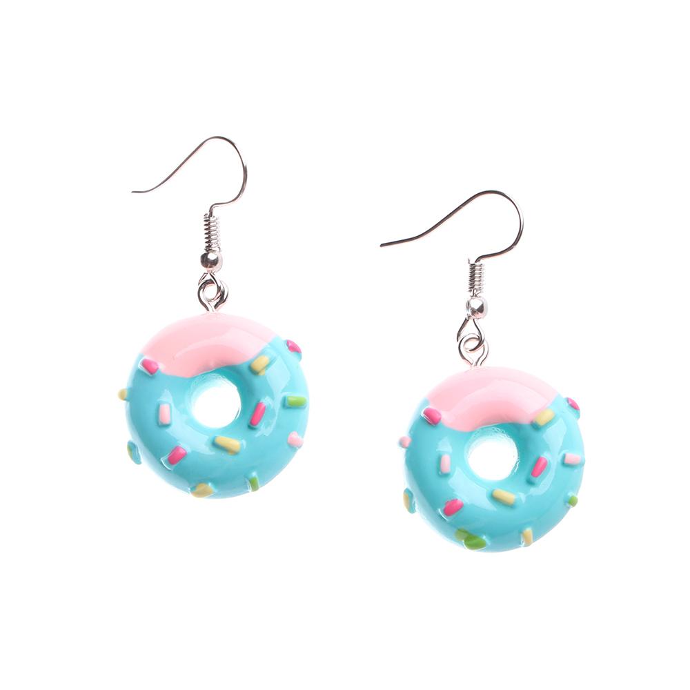 For Sweet Milk Bubble Wholesale Gift Cartoon Donuts Cute Personality Fashion Lovely Food Jewelry Earrings Girl