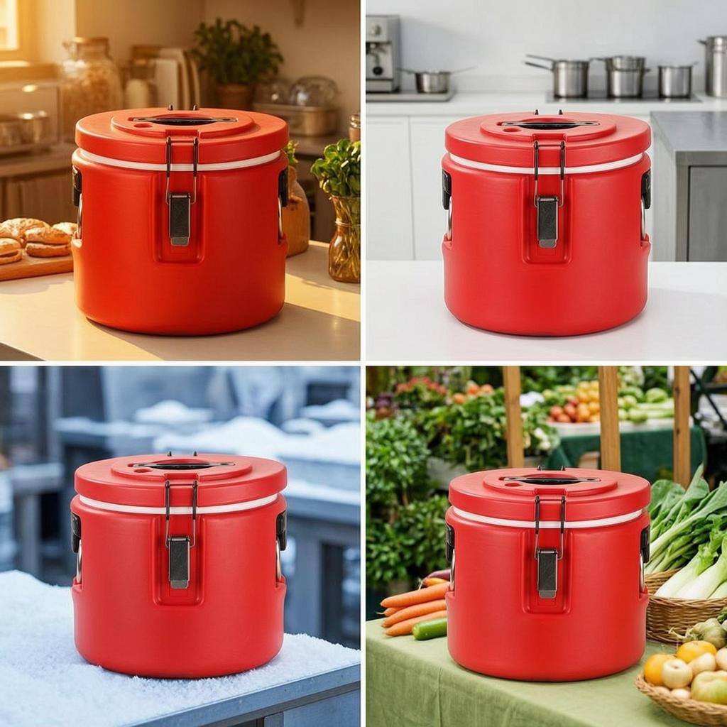 Food Container with Stainless Steel Liner Double-Layer Soup Lid