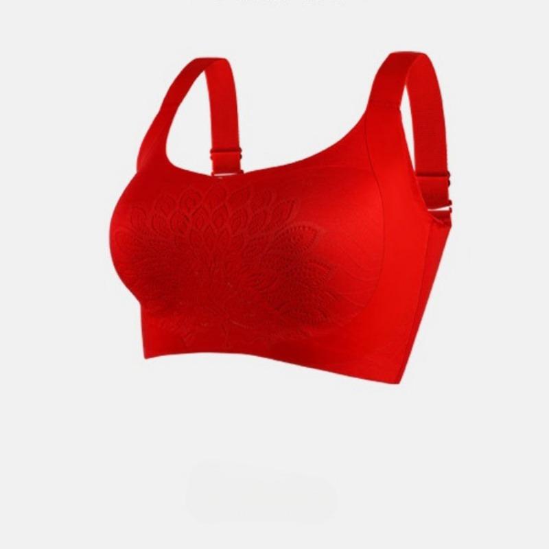 Plus Size Seamless Vest Bra with Adjustable Fixed Breathable Cups and No Underwire for A Comfortable Nude Look.