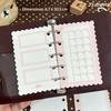 Æstetisk 6-huls ringbind påfyldningspapir 60 ark 6 designs M5 løse ark planlæggerindsats Pink Brun Journal sider