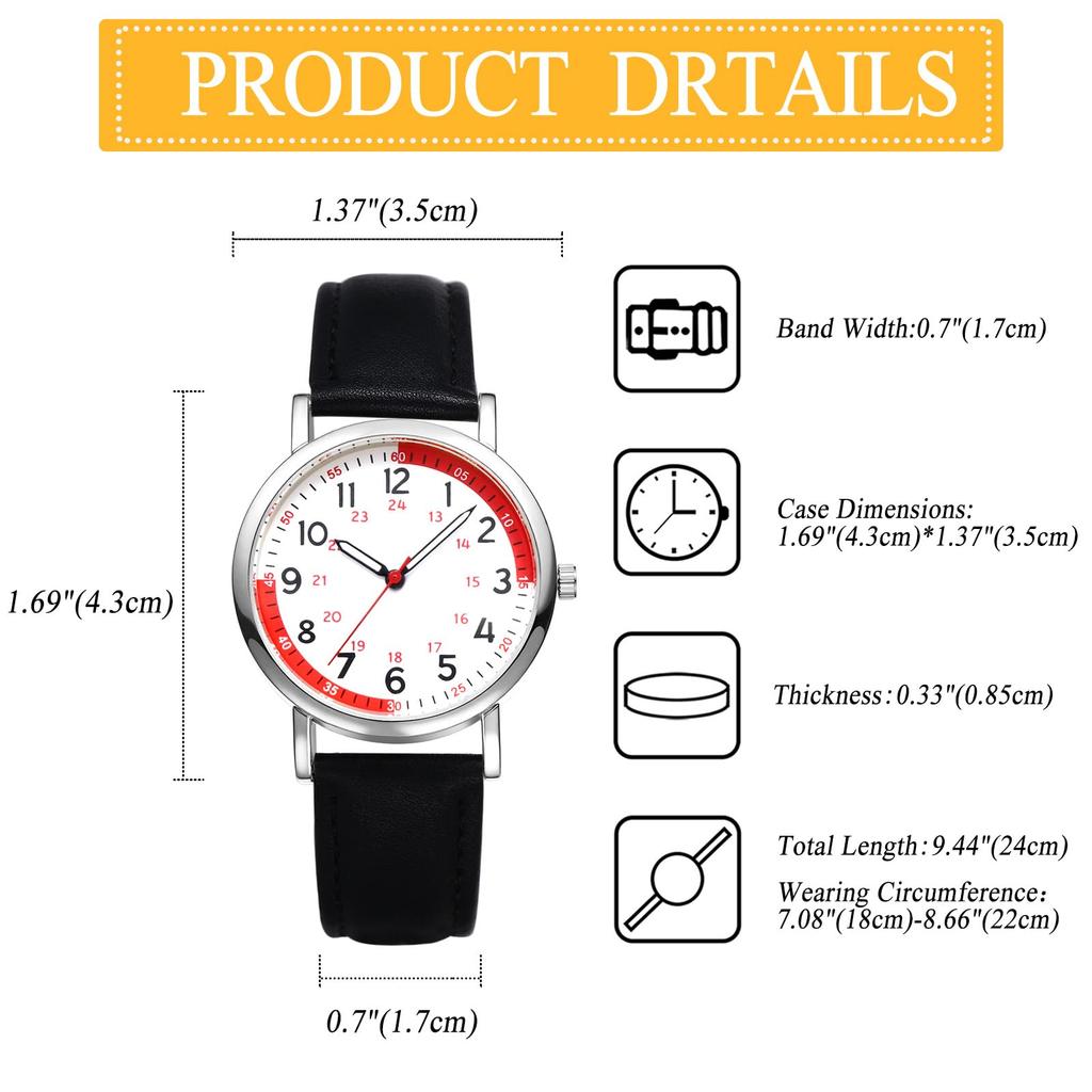 Watch with Genuine Leather Adjustable Quartz Watch for Large Stylish Casual Perfect for or as a Gift for Her Women's Strap, Waterproof, Length