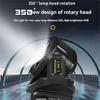Rechargeable LED Spotlight Flashlight with 350° Rotate Head, 9 Modes, IPX6 Waterproof, Solar + TYPE-C Charging, Power Bank