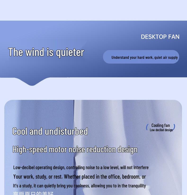 2026 Portable USB Rechargeable Mini Wall-Mounted Desktop Fan
